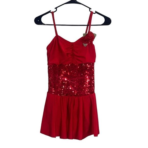 Revolution Adult small Christmas red valentines jazz tap dance recital costume - Picture 1 of 5